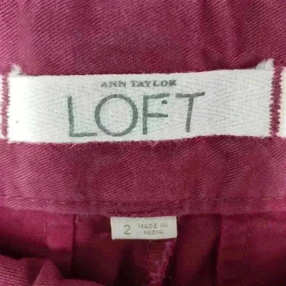 Ann Taylor LOFT maroon cotton shorts 6 inch inseam size 2 - Picture 3 of 8